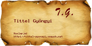 Tittel Gyöngyi névjegykártya